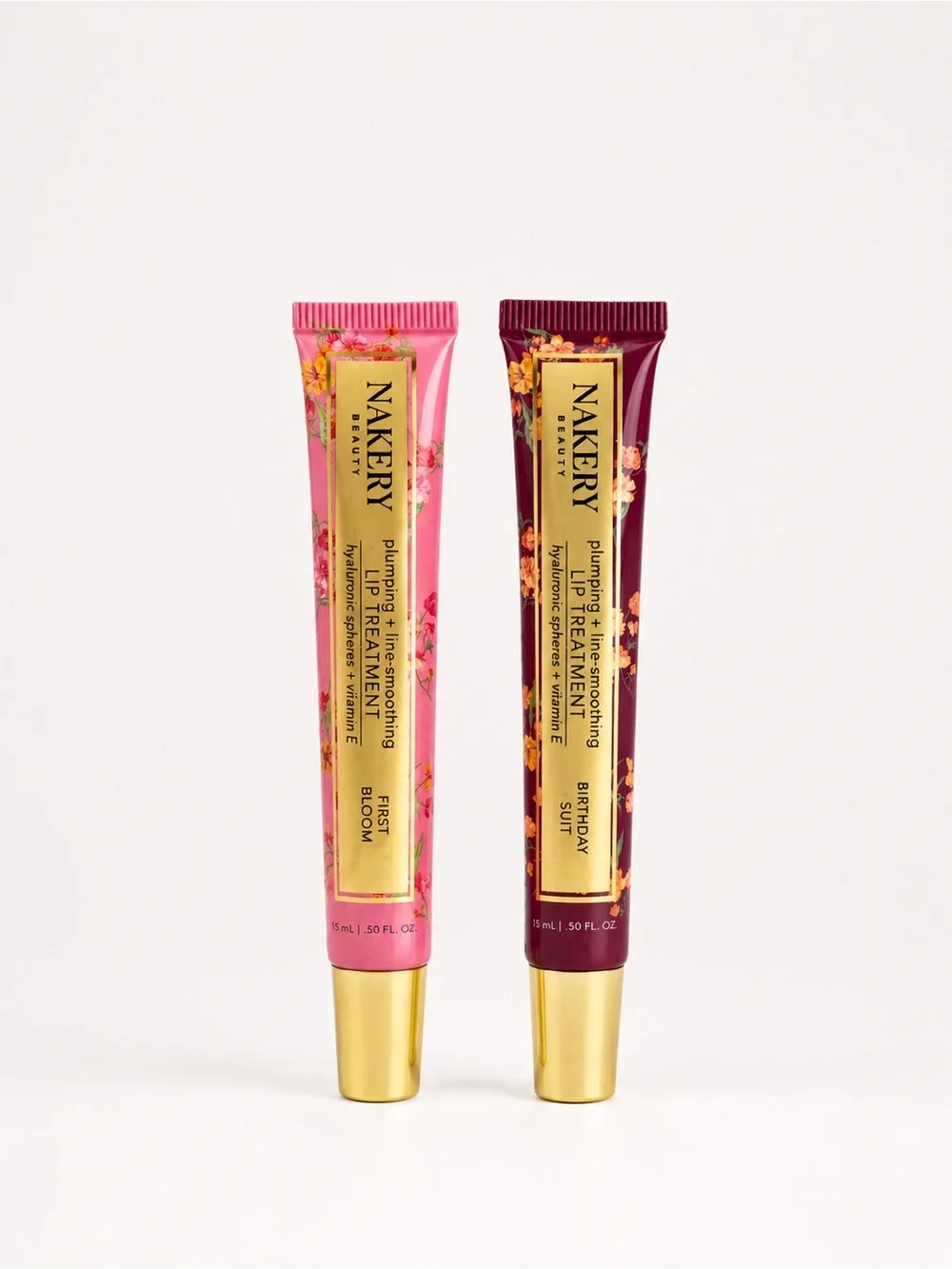 Nakery Beauty Plumping Lip Treatment Duo First Bloom & Birthday Suit NEW